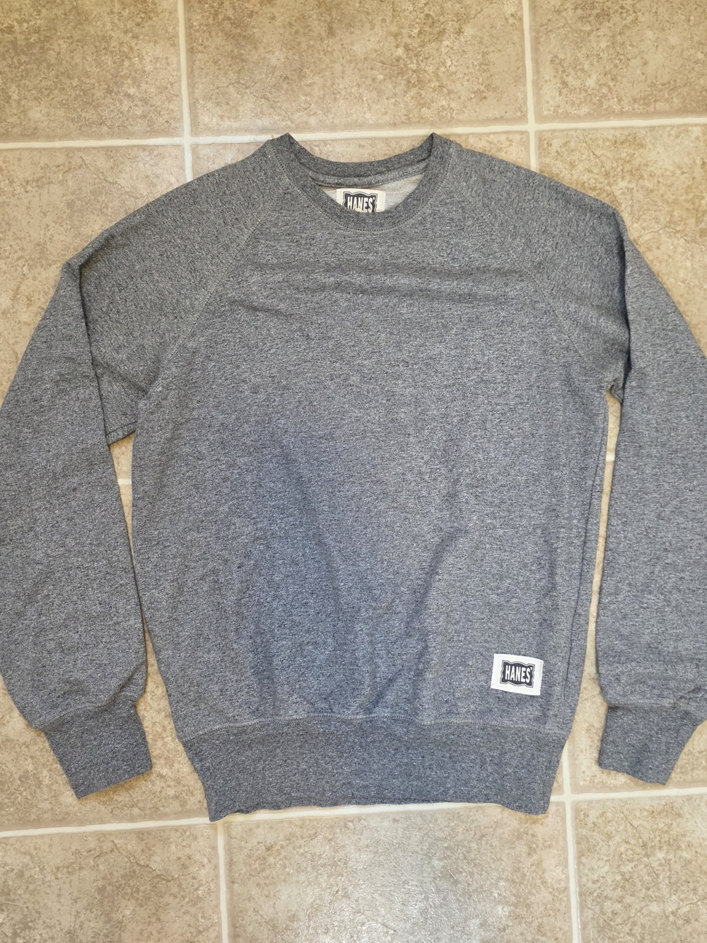 Vintage Y2K Hanes Gray Blank Crewneck Sweatshirt Minimalist Small